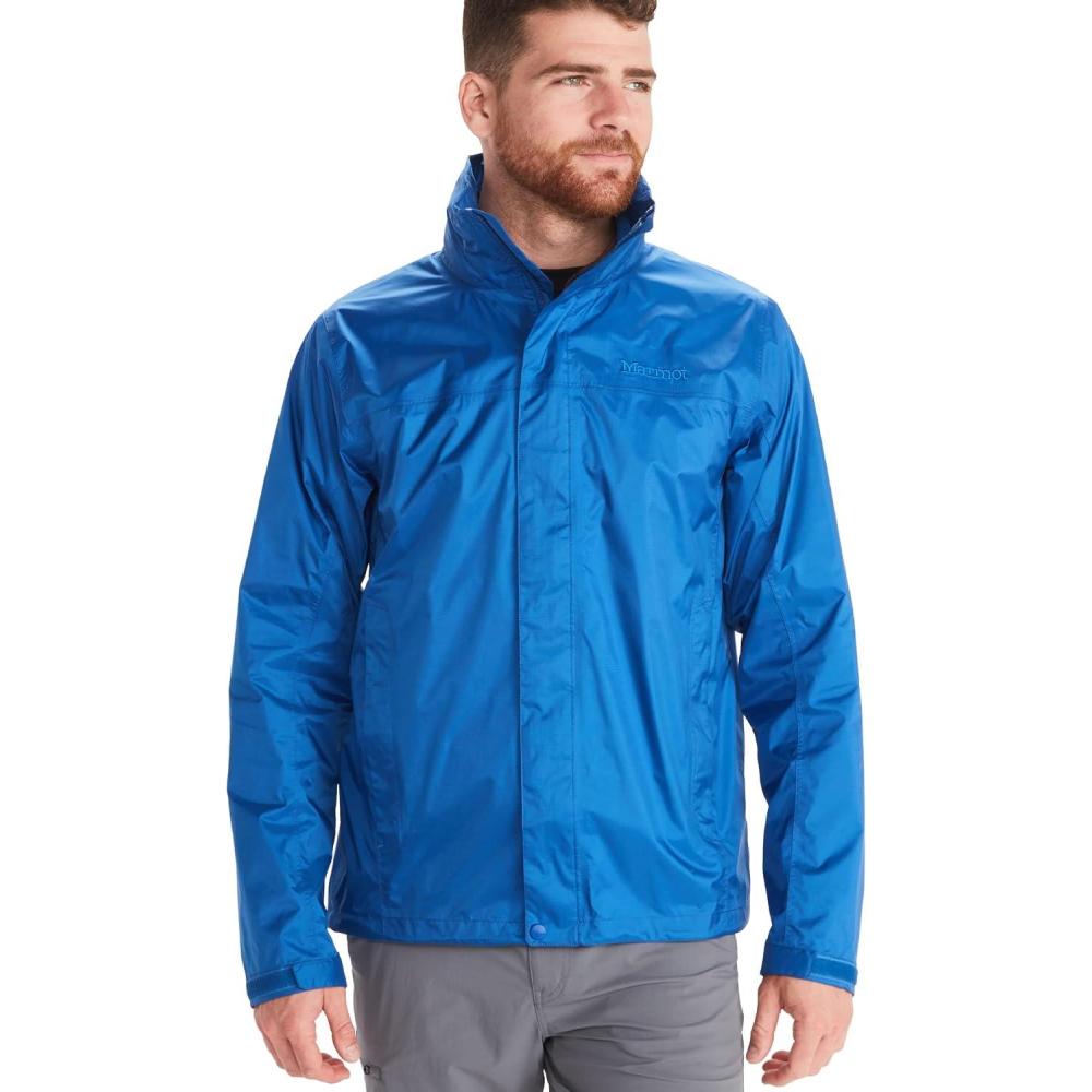 imageMARMOT Mens Precip Eco Waterproof Rain Jacket  100 Recycled Breathable Lightweight Packable RaincoatDark Azure