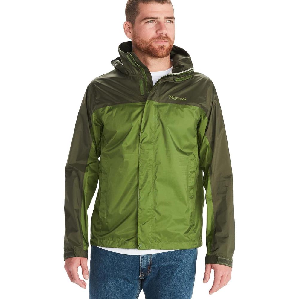 imageMARMOT Mens Precip Eco Waterproof Rain Jacket  100 Recycled Breathable Lightweight Packable RaincoatFoliage Nori