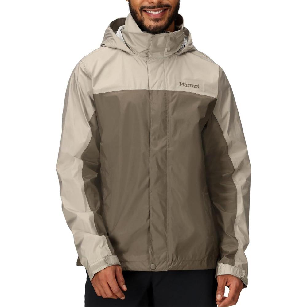 imageMARMOT Mens Precip Eco Waterproof Rain Jacket  100 Recycled Breathable Lightweight Packable RaincoatShale GreyClaystone