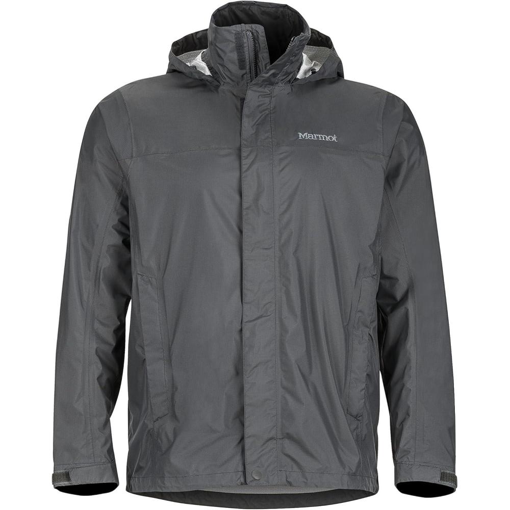imageMARMOT Mens Precip Eco Waterproof Rain Jacket  100 Recycled Breathable Lightweight Packable RaincoatSlate Gray