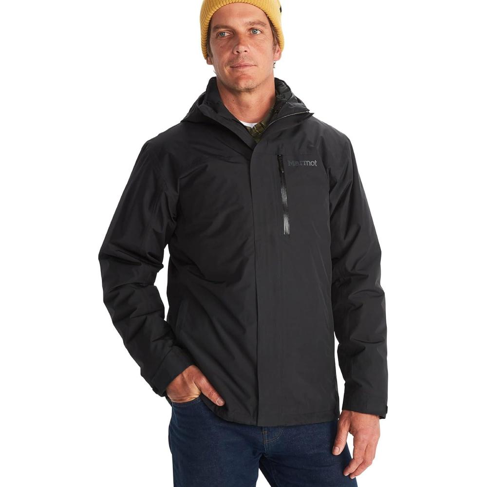 imageMARMOT Mens Ramble 3in1 Component Jacket  Recycled Waterproof Shell with Hood and Removable Insulated Thermal R LinerBlack