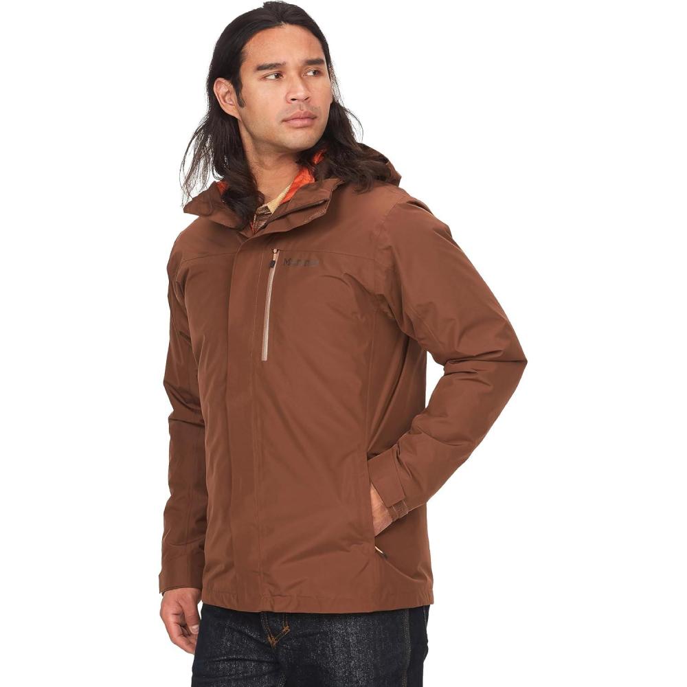 imageMARMOT Mens Ramble 3in1 Component Jacket Recycled Waterproof Shell with Hood and Removable Insulated Thermal R LinerPinecone