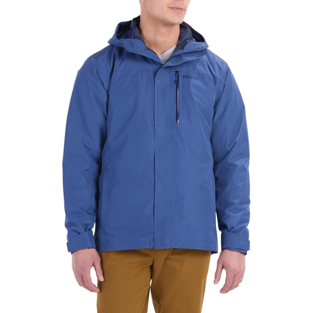 imageMARMOT Mens Ramble 3in1 Component Jacket  Recycled Waterproof Shell with Hood and Removable Insulated Thermal R LinerTwilight Blue  Latest Collection