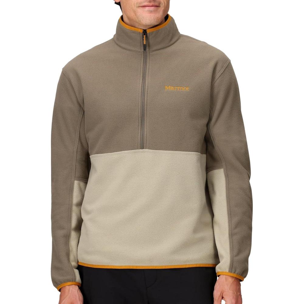 imageMARMOT Mens Rocklin 12 Zip Jacket  Classic Warm Lightweight 100Weight Fleece LayerClaystoneShale Grey