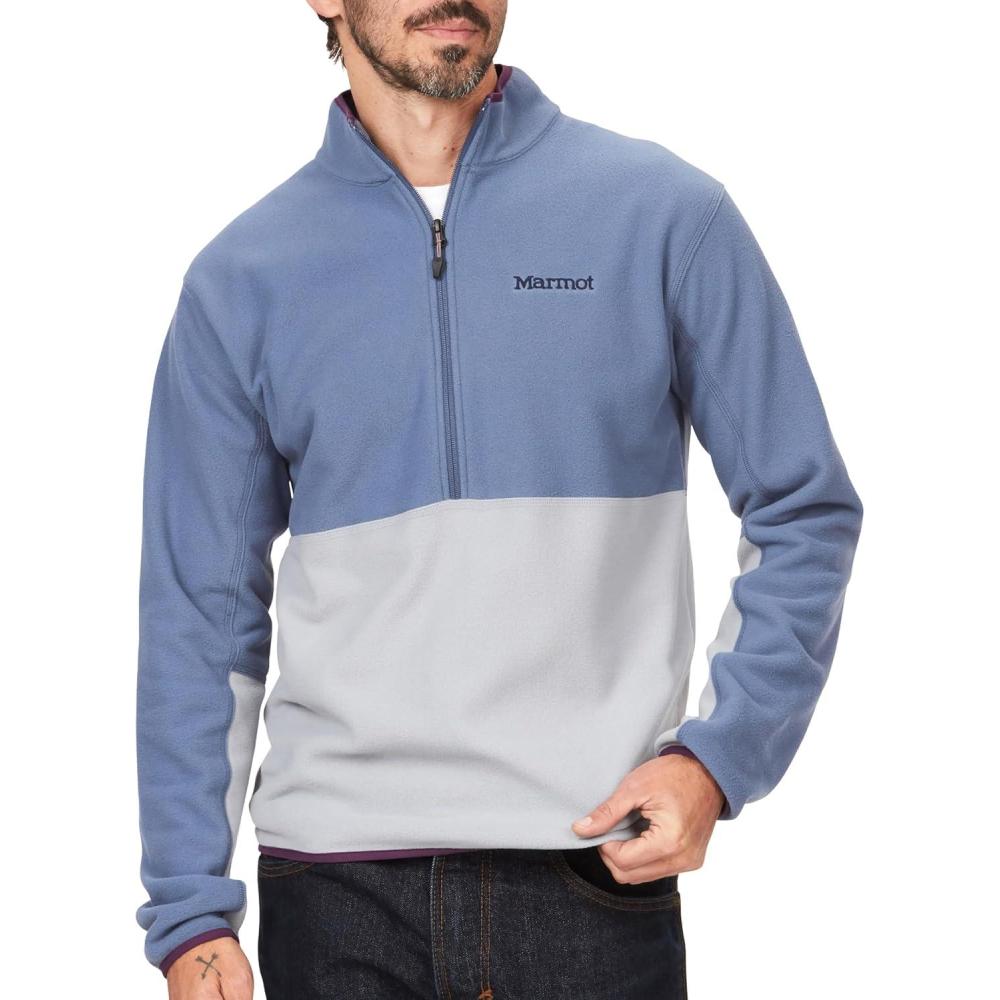 imageMARMOT Mens Rocklin 12 Zip Jacket  Classic Warm Lightweight 100Weight Fleece LayerStormSleet