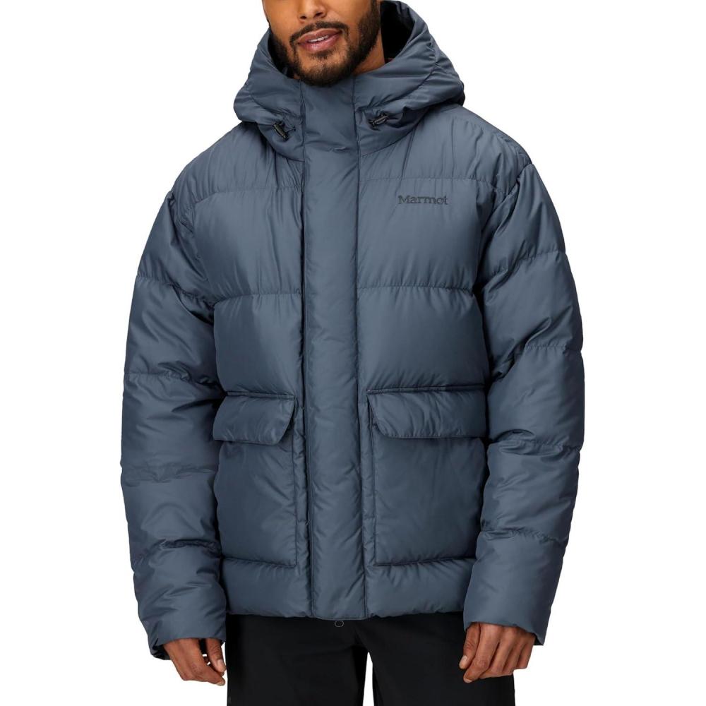 imageMARMOT Mens Stockholm 700 Fill Down Puffer with HoodThunderhead  Latest Collection