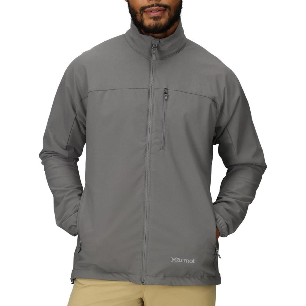 imageMARMOT Mens Tempo Jacket  Breathable WaterResistant SoftshellCinder  Latest Collection