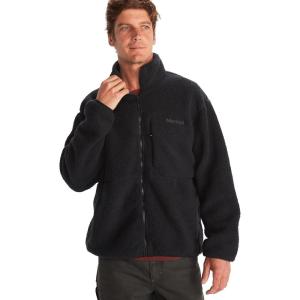 MARMOT Men’s Aros Full-Zip Jacket – Sherpa Fleece with Retro Style(Black)