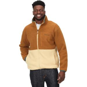 MARMOT Men’s Aros Full-Zip Jacket – Sherpa Fleece with Retro Style(Hazel/Light Oak)