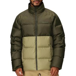 MARMOT Men’s Guides Down Jacket, Down Filled, Water Resistant(Rosin Green/Olive Grove)
