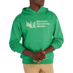 MARMOT Men’s MMW Hoody – Hooded Sweatshirt with Screen Printed Graphic, Double-Layer Hood and Kangaroo Pocket(Clover)