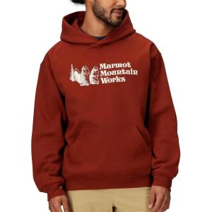 MARMOT Men’s MMW Hoody – Hooded Sweatshirt with Screen Printed Graphic, Double-Layer Hood and Kangaroo Pocket(Pecan)