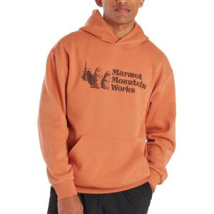 MARMOT Men’s MMW Hoody – Hooded Sweatshirt with Screen Printed Graphic, Double-Layer Hood and Kangaroo Pocket(Sunburn)