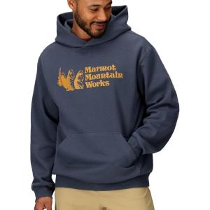MARMOT Men’s MMW Hoody – Hooded Sweatshirt with Screen Printed Graphic, Double-Layer Hood and Kangaroo Pocket(Thunderhead)