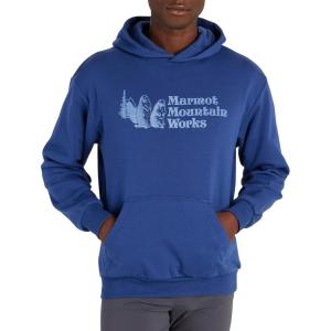 MARMOT Men’s MMW Hoody – Hooded Sweatshirt with Screen Printed Graphic, Double-Layer Hood and Kangaroo Pocket(Twilight Blue)