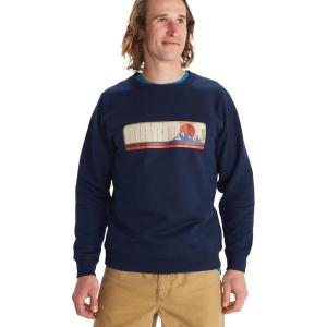 MARMOT Men’s Montane Crew Sweatshirt – Screen Printed Graphic on Warm, Breathable, Eco-Friendly Cotton/Poly Blend(Arctic Navy)