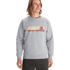 MARMOT Men’s Montane Crew Sweatshirt – Screen Printed Graphic on Warm, Breathable, Eco-Friendly Cotton/Poly Blend(Grey Heather)