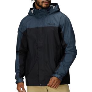 MARMOT Men’s Precip Eco Waterproof Rain Jacket – 100% Recycled, Breathable, Lightweight, Packable Raincoat(Black/Thunderhead – Latest Collection)