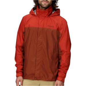 MARMOT Men’s Precip Eco Waterproof Rain Jacket – 100% Recycled, Breathable, Lightweight, Packable Raincoat(Pecan/Sumac – Latest Collection)