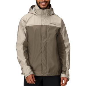 MARMOT Men’s Precip Eco Waterproof Rain Jacket – 100% Recycled, Breathable, Lightweight, Packable Raincoat(Shale Grey/Claystone)
