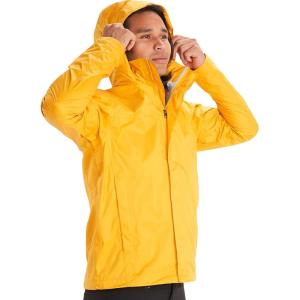 MARMOT Men’s Precip Eco Waterproof Rain Jacket – 100% Recycled, Breathable, Lightweight, Packable Raincoat(Solar)