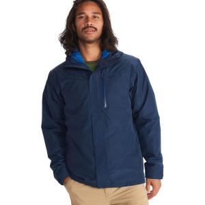 MARMOT Men’s Ramble 3-in-1 Component Jacket – Recycled Waterproof Shell with Hood and Removable Insulated Thermal R Liner(Arctic Navy)