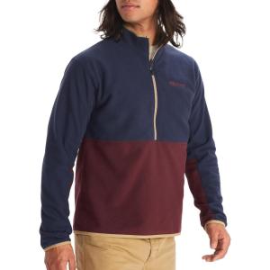 MARMOT Men’s Rocklin 1/2 Zip Jacket – Classic, Warm, Lightweight 100-Weight Fleece Layer(Arctic Navy/Port Royal)