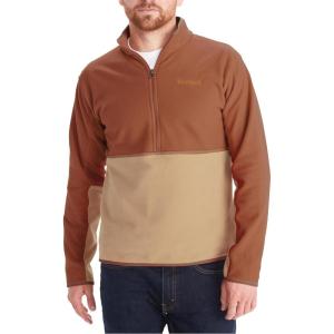 MARMOT Men’s Rocklin 1/2 Zip Jacket – Classic, Warm, Lightweight 100-Weight Fleece Layer(Auburn/Light Oak)