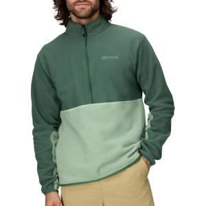MARMOT Men’s Rocklin 1/2 Zip Jacket – Classic, Warm, Lightweight 100-Weight Fleece Layer(Juniper Green/Agate Green)