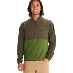 MARMOT Men’s Rocklin 1/2 Zip Jacket – Classic, Warm, Lightweight 100-Weight Fleece Layer(Nori/Foliage)