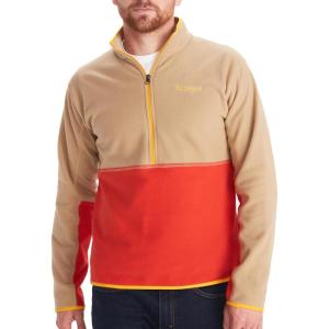 MARMOT Men’s Rocklin 1/2 Zip Jacket – Classic, Warm, Lightweight 100-Weight Fleece Layer(Shetland/Cairo)