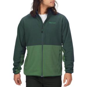 MARMOT Men’s Rocklin Full-Zip Jacket – Classic, Warm, Lightweight 100-Weight Fleece Layer(Dark Jungle/Clover)