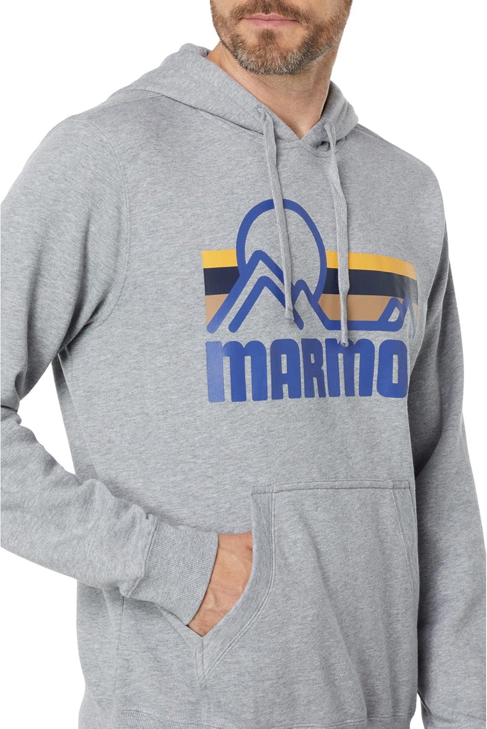 imageMARMOT Mens Coastal Hoody  Hooded Sweatshirt with Screen Printed Graphic Jersey Lined Hood and Kangaroo PocketGrey Heather