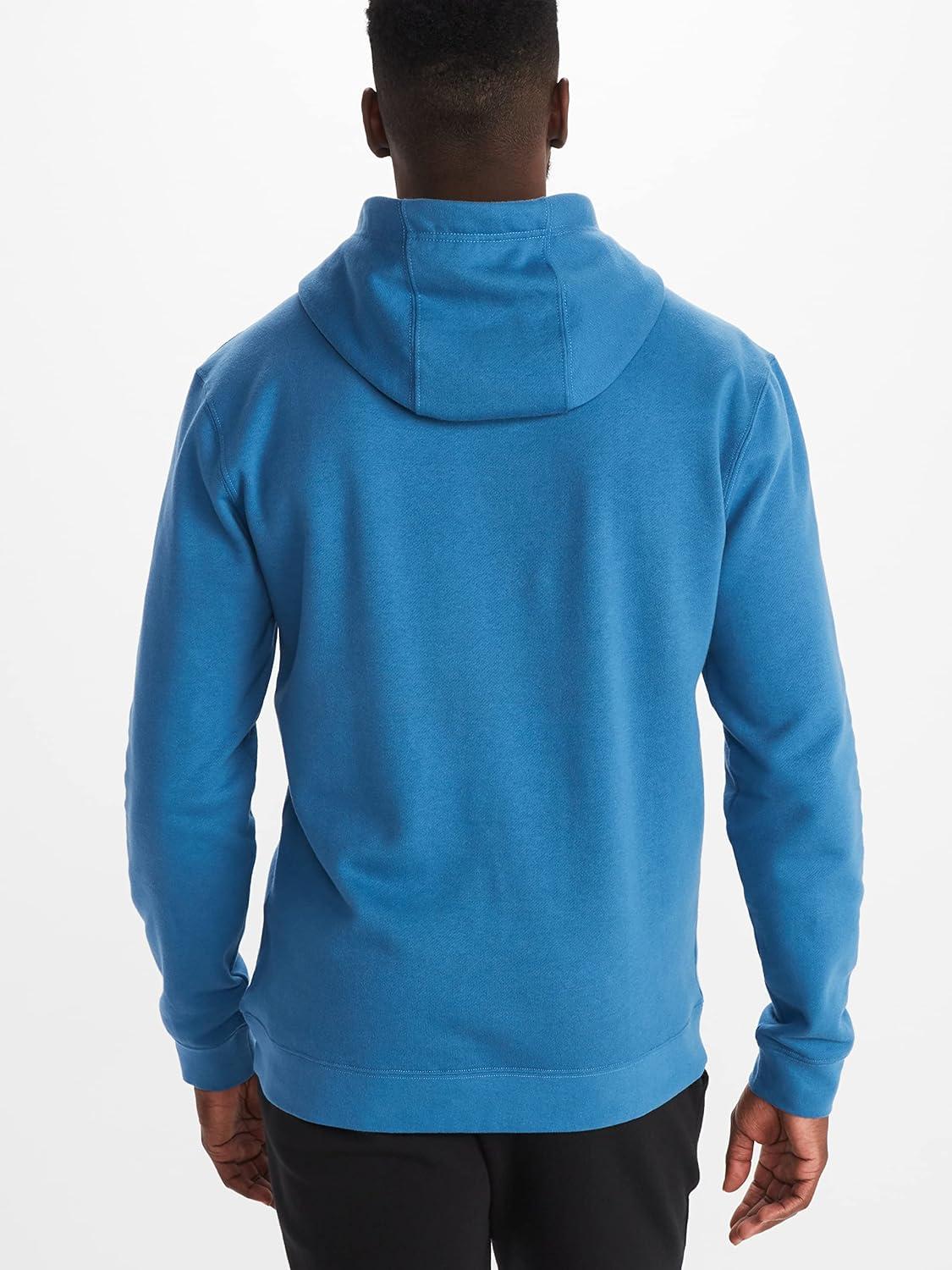 imageMARMOT Mens Coastal Hoody  Hooded Sweatshirt with Screen Printed Graphic Jersey Lined Hood and Kangaroo PocketVarsity Blue