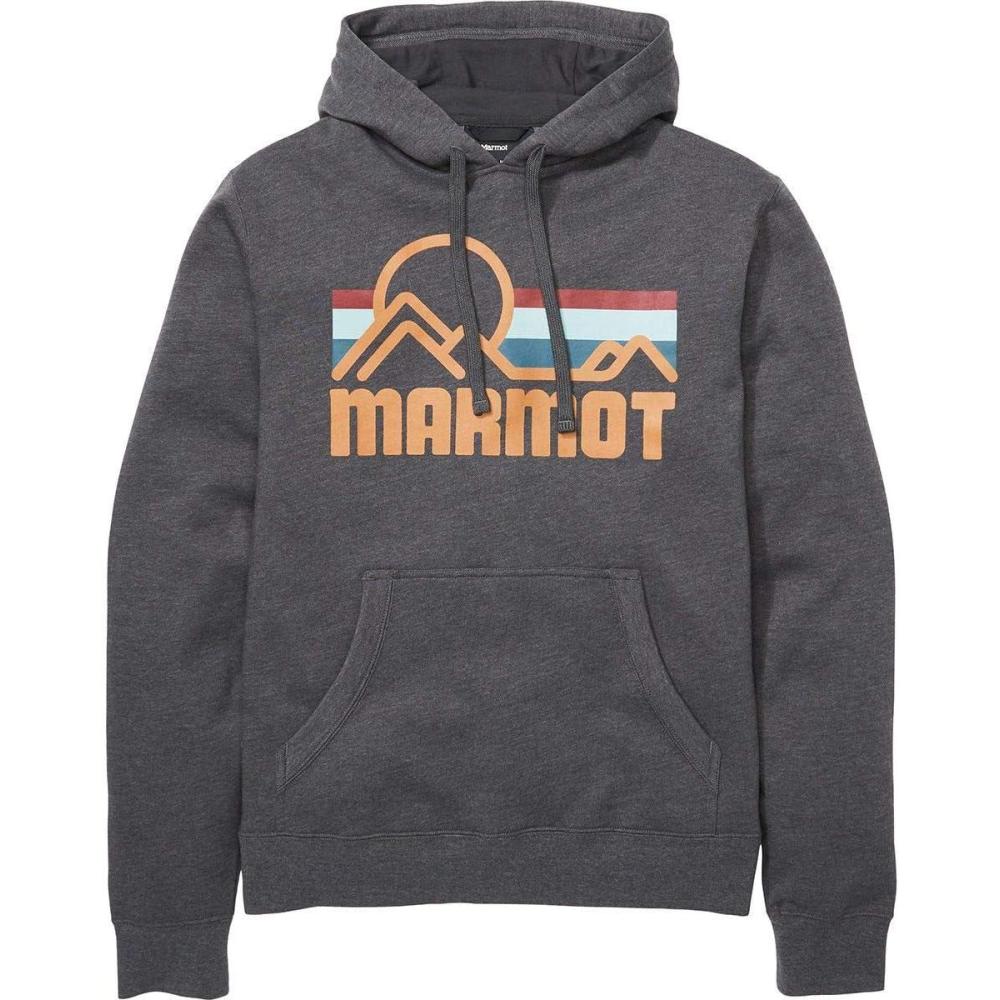 imageMARMOT Mens Coastal Hoody  Hooded Sweatshirt with Screen Printed Graphic Jersey Lined Hood and Kangaroo PocketDark Steel Heather