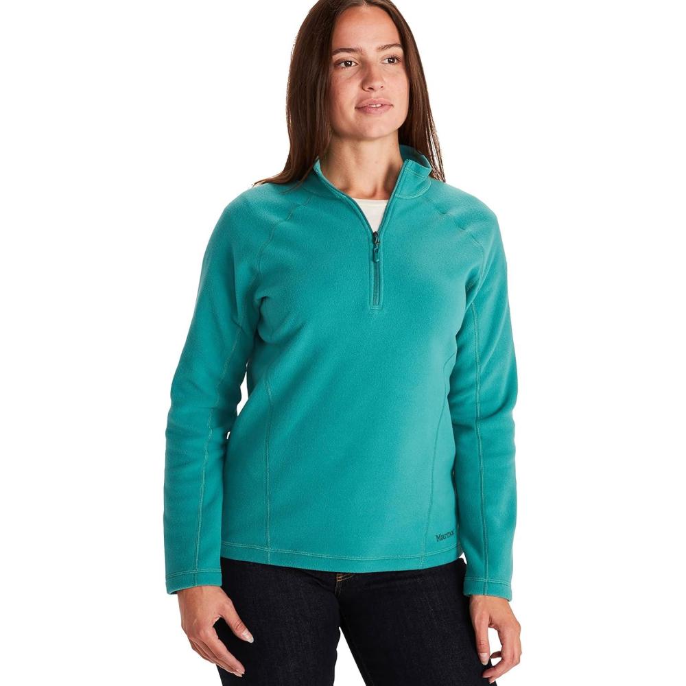 imageMARMOT Womens Rocklin 12 Zip Jacket  Classic Warm Lightweight 100Weight Fleece LayerDeep Jungle