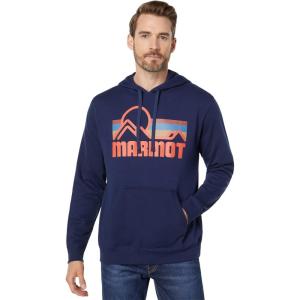 MARMOT Men’s Coastal Hoody – Hooded Sweatshirt with Screen Printed Graphic, Jersey Lined Hood and Kangaroo Pocket(Arctic Navy)