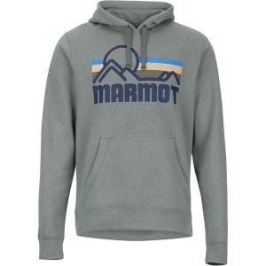 MARMOT Men’s Coastal Hoody – Hooded Sweatshirt with Screen Printed Graphic, Jersey Lined Hood and Kangaroo Pocket(Charcoal Heather)