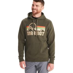 MARMOT Men’s Coastal Hoody – Hooded Sweatshirt with Screen Printed Graphic, Jersey Lined Hood and Kangaroo Pocket(Nori)