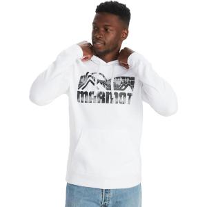MARMOT Men’s Coastal Hoody – Hooded Sweatshirt with Screen Printed Graphic, Jersey Lined Hood and Kangaroo Pocket(White)