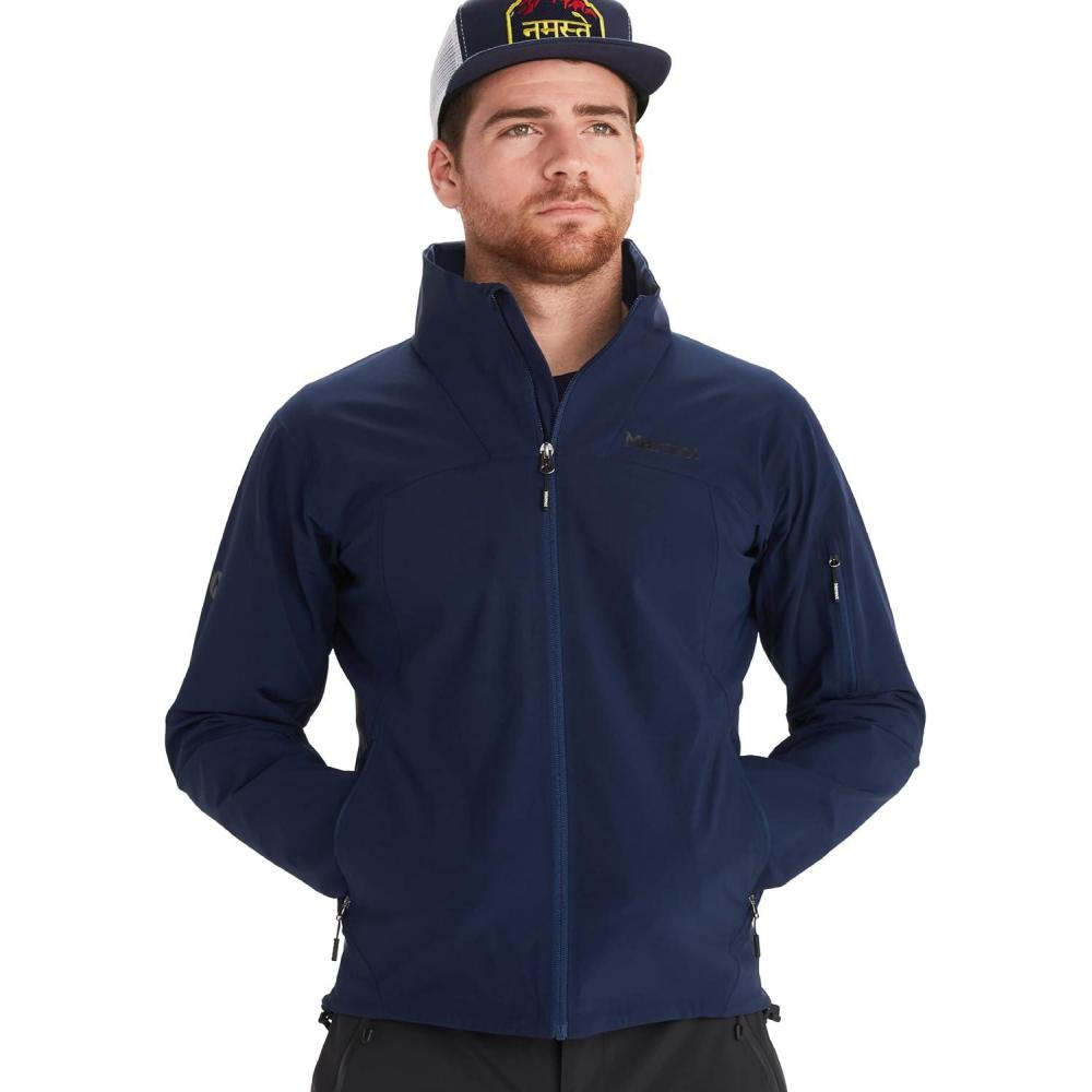 imageMARMOT Mens Alsek Jacket  Lightweight WaterResistant SoftshellArctic Navy