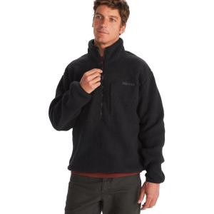 MARMOT Men’s Aros 1/2 Zip Jacket – Sherpa Fleece with Retro Style(Black)