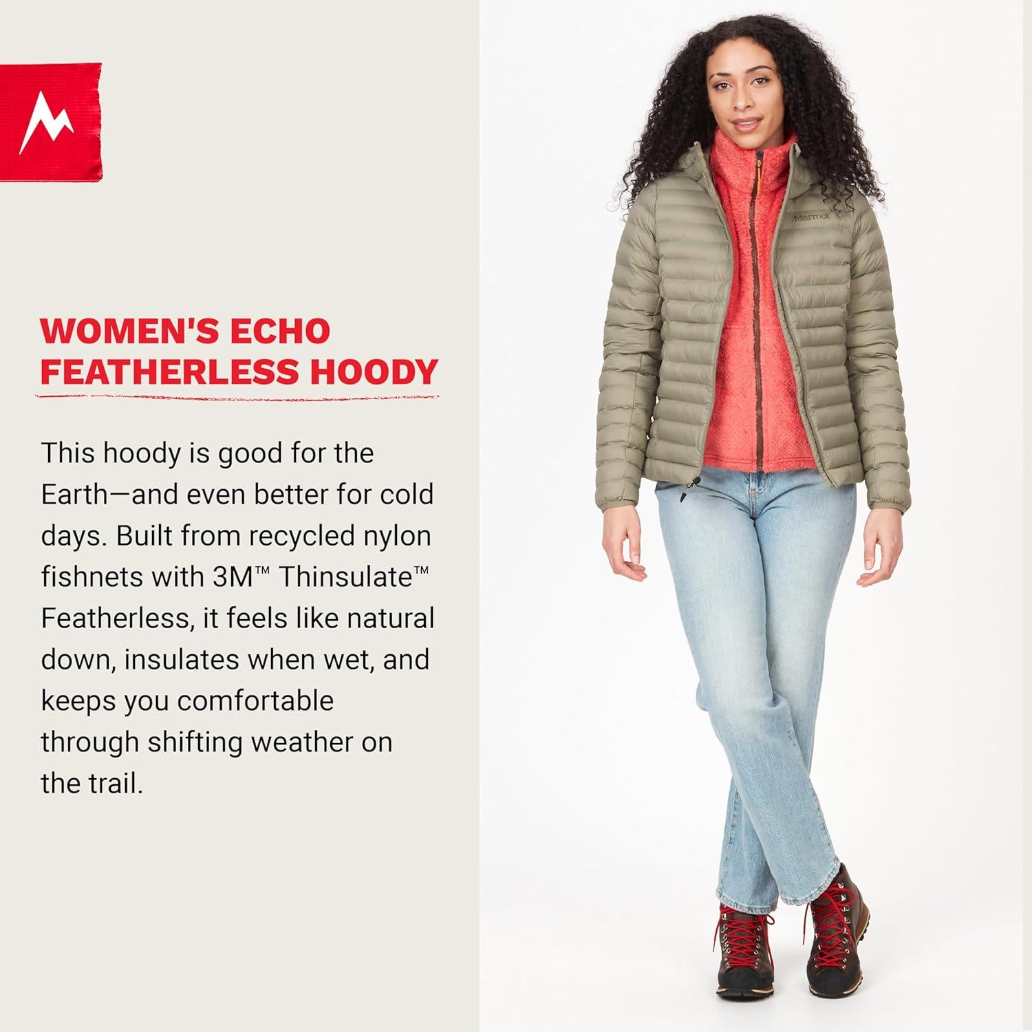 imageMARMOT Womens Echo Featherless Hoody Lightweight DownAlternative Puffer Jacket with HoodVetiver Latest Collection