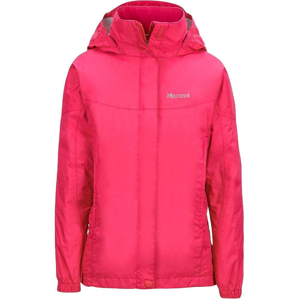 imageMARMOT Kids Precip Eco Waterproof Rain Jacket  100 Recycled Breathable Lightweight Packable RaincoatPink Rock