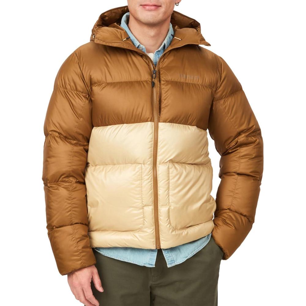 imageMARMOT Mens Guides Down Hoody Jacket HazelLight Oak Large