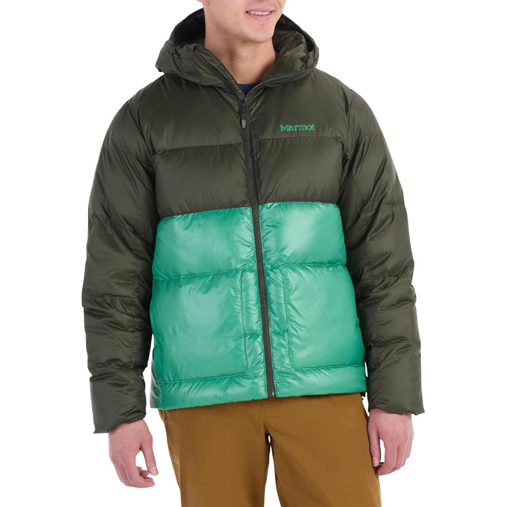 imageMARMOT Mens Guides Down Hoody Jacket Rosin GreenClover Large