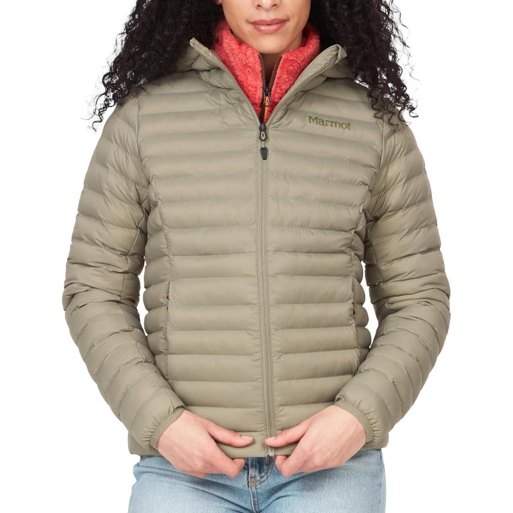 imageMARMOT Womens Echo Featherless Hoody  Lightweight DownAlternative Puffer Jacket with HoodVetiver  Latest Collection
