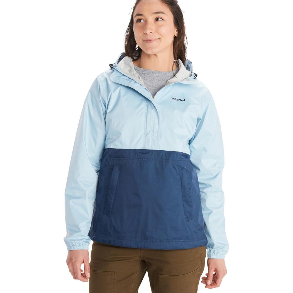 imageMARMOT Womens Precip Eco Waterproof Anorak Rain Jacket  Breathable Lightweight Packable Pullover RaincoatTide BlueArctic Navy