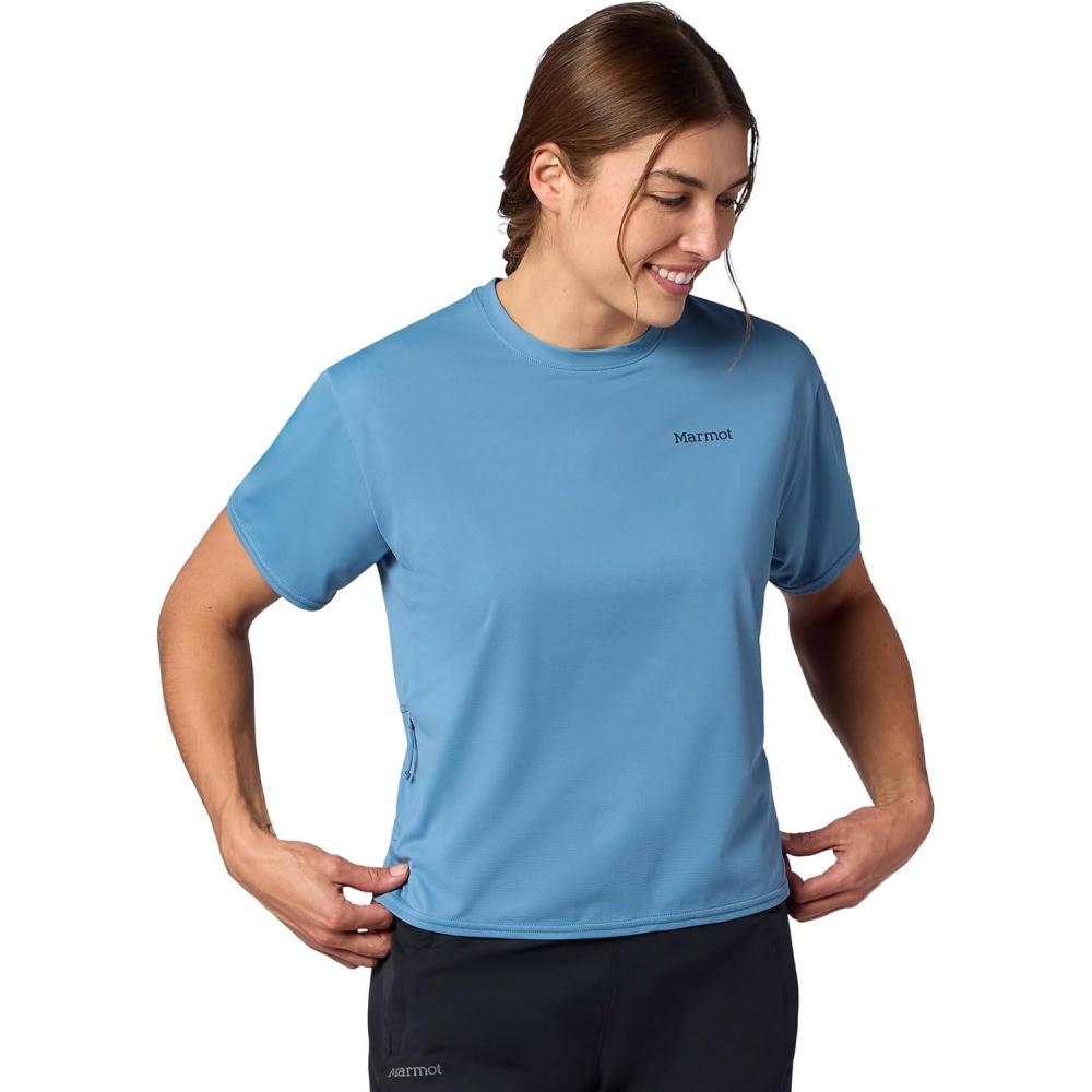 imageMARMOT Womens Womens Airexchange UPF 50 Short Sleeve CrewSummer Storm