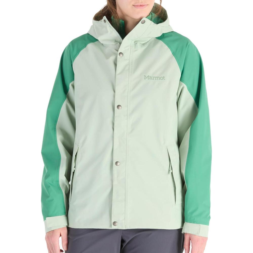 imageMarmot Womens Cascade Durable amp Waterproof Rain JacketFrosty GreenClover